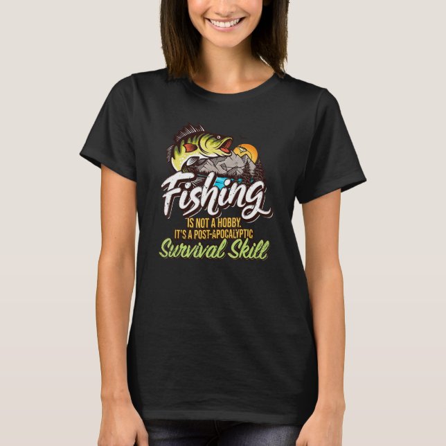Camiseta Pesca é pesca divertida de sobrevivência pesca par (Frente)