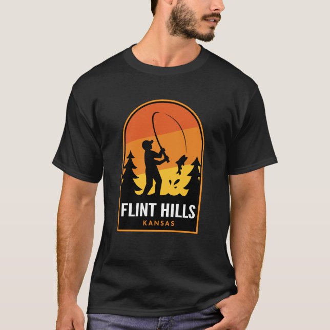 Camiseta Pesca em Flint Hills Kansas (Frente)