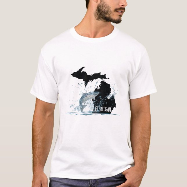 Camiseta Pesca Em Michigan (Frente)