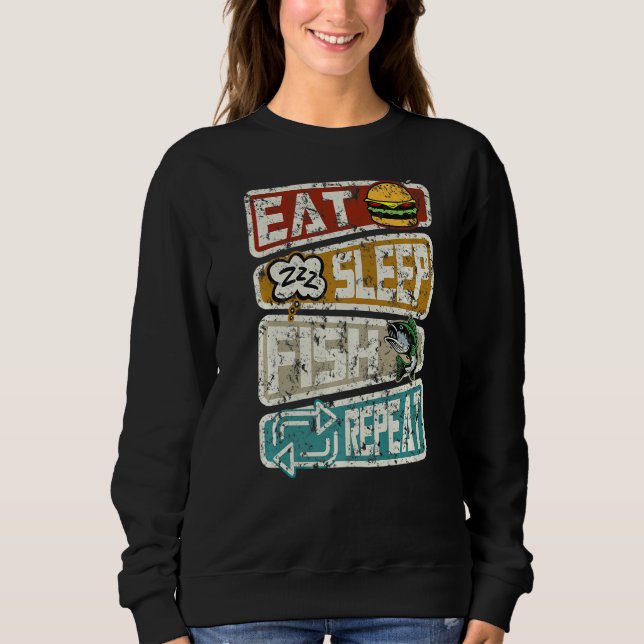 Camiseta Pesca Engraçada Coma Peixe Dormindo Repete Angl (Frente)