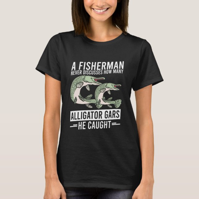 Camiseta Pesca Engraçada de Peixe-Jacaré 2 (Frente)