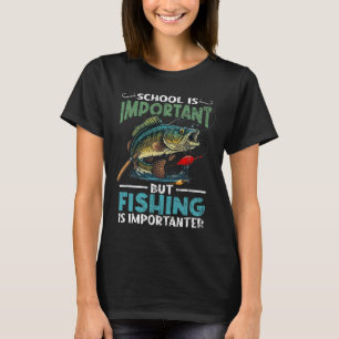 Camiseta Pesca Engraçada Para Meninos Peixes Jovens Dizendo