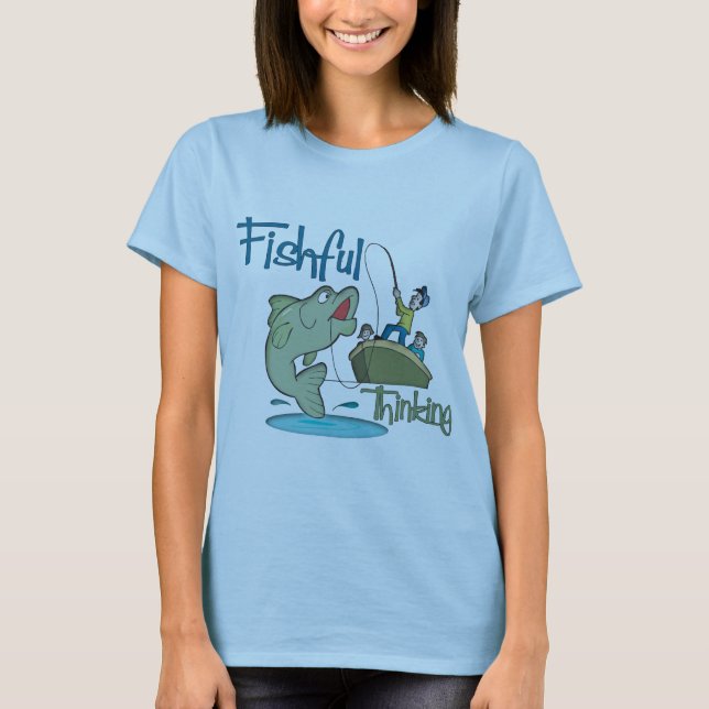 Camiseta Pesca Engraçada - Pensamento Pescado (Frente)