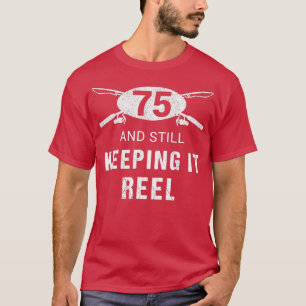 Camiseta Pesca engraçado 75.o pescador-presente-aniversário