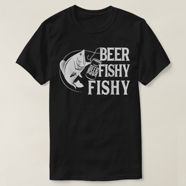 Camiseta Pesca Engraçado Com Cerveja (Frente do Design)