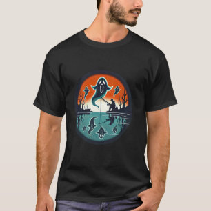 Camiseta Pesca Fantasma Fantasia Divertida de Halloween Pei