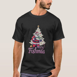 Camiseta Pesca feliz: Diversão de Pesca Legal com Papai Noe