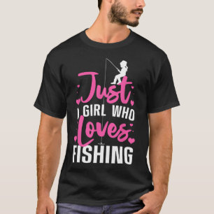 Camiseta Pesca Fofa Para Mulheres Meninas Crianças Pescador