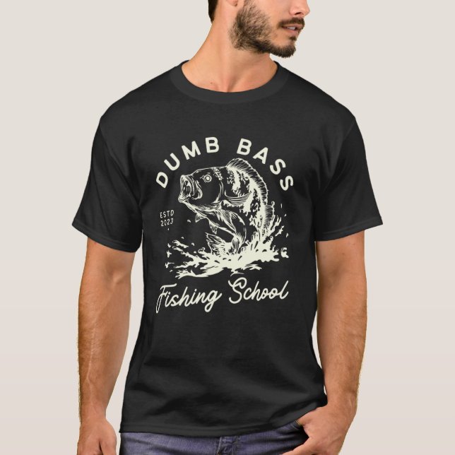 Camiseta Pesca Funny Dumb Escola De Pesca L (Frente)
