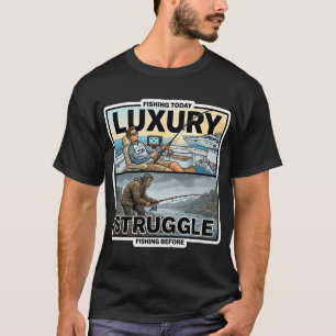 Camiseta Pesca Hoje vs Antes Luxo vs Luta Adesivo