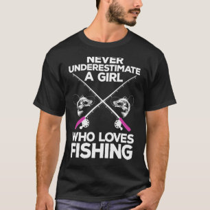 Camiseta Pesca Legal Para Mulheres Meninas Isca de Peixe S