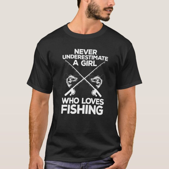 Camiseta Pesca legal Para Mulheres Meninas Pescador Pescado (Frente)