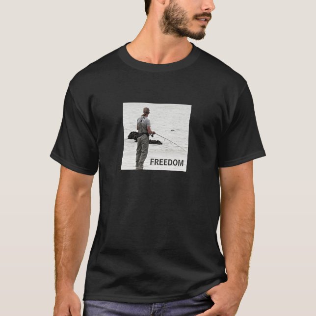 Camiseta Pesca livre (escuro) (Frente)