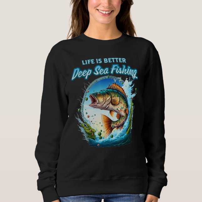 Camiseta Pesca marítima de profundidade Truta do Peixe Cali (Frente)