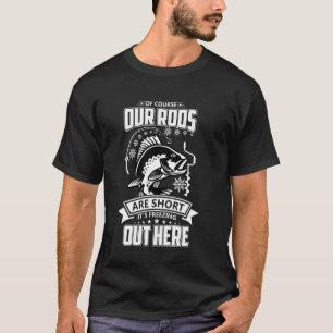 Camiseta Pesca no Gelo Inverno Divertido Irônico Varas Curt