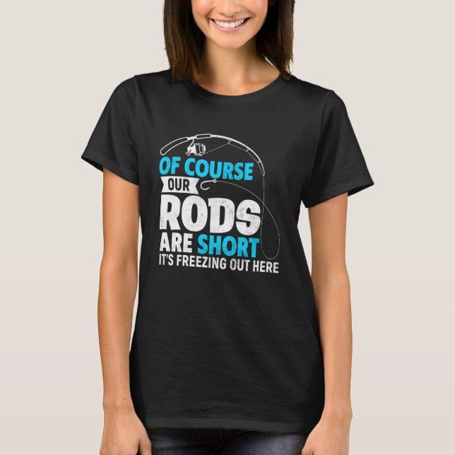 Camiseta Pesca no Gelo Vara Curta Engraçada Piada de Congel (Frente)