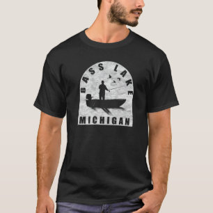 Camiseta Pesca no Lago Bass Michigan