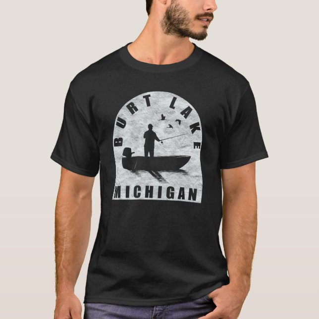 Camiseta Pesca no Lago Burt Michigan (Frente)