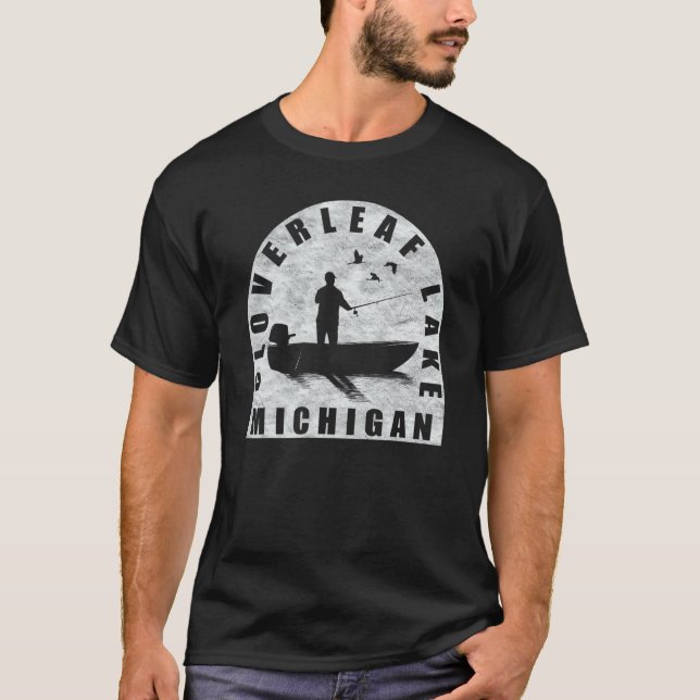 Camiseta Pesca no Lago C Leaf Michigan (Frente)