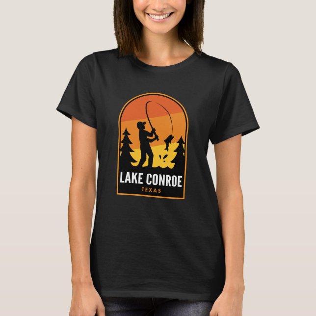 Camiseta Pesca no Lago Conroe Texas (Frente)