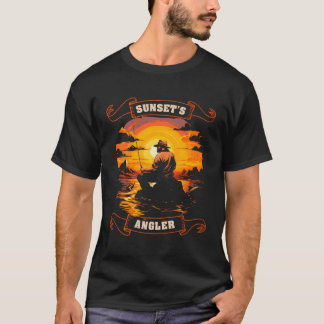 Camiseta Pesca No Lago Sunset Pescador Angler