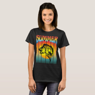 CAMISETA PESCA NO PÔR DO SOL DE VERÃO