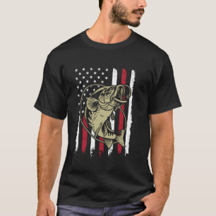 Camiseta Pesca Patriótica Bandeira Americana Vintage Envelh