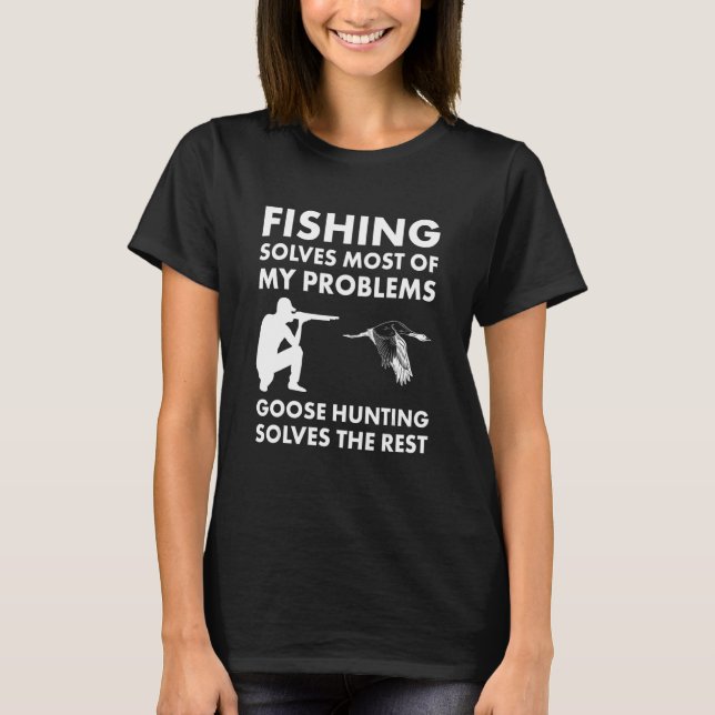Camiseta Pesca Resolve Maioria Dos Problemas Da Caça De Gan (Frente)