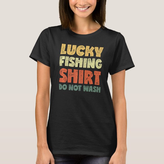 Camiseta Pesca Retro Pesca Sortuda Não Lavar (Frente)