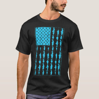 Camiseta Pesca Saltwater Homens Bandeira Americana Saltwate