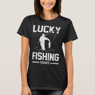 Camiseta Pesca Sortuda Gráficos de Peixes Pescadores Engraç