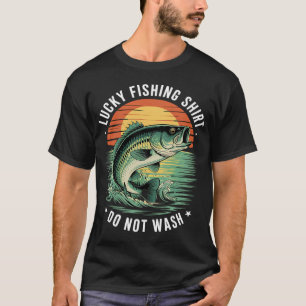 Camiseta Pesca Sortuda Não Lavar Piada Amante da Pesca