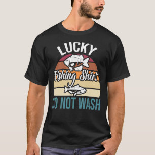 Camiseta Pesca Sortuda Não Lavar Piada Vintage Para Pesca