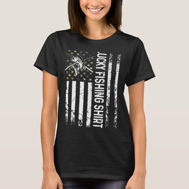 Camiseta Pesca Sortuda Para O Homem (Frente)