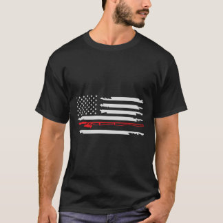 Camiseta Pesca Usa Bandeira Americana de Decoração Estimada