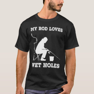 Camiseta Pescado de gelo no inverno Meu rabo ama Buracos mo