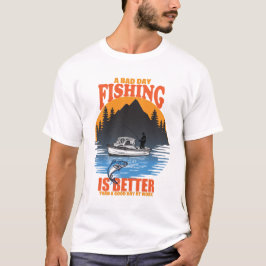 Camiseta Pescado Furioso Sobrevivente Pescador Presente Men