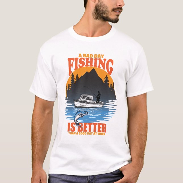Camiseta Pescado Furioso Sobrevivente Pescador Presente Men (Frente)