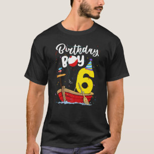 Camiseta Pescador 6 Birthday Boy Pescar 6 Anos