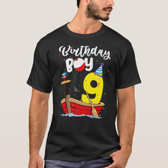Camiseta Pescador 9º Aniversário A Pescar 9 Anos (Frente)