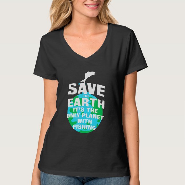 Camiseta Pescador Apenas Planeta Com Pesca (Frente)