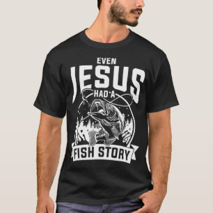 Camiseta Pescador Cristão Engraçado Jesus Bíblia Oração Pre