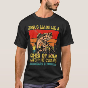 Camiseta Pescador Cristão Jesus Me Fez Um Fisher Do Homem