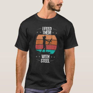 Camiseta Pescador de boliche eu os alimento com aço