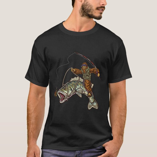 Camiseta Pescador de Byss de Boca-Larga de Bigfoot (Frente)
