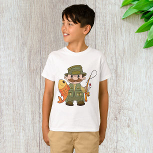 Camiseta Pescador de Cartoon com Pesca Engraçada