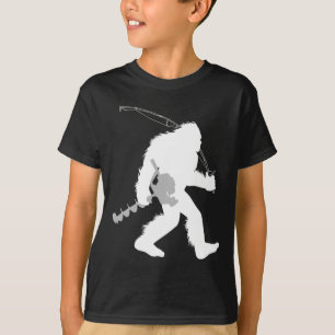 Camiseta Pescador de gelo Bigfoot Yeti com furadeira