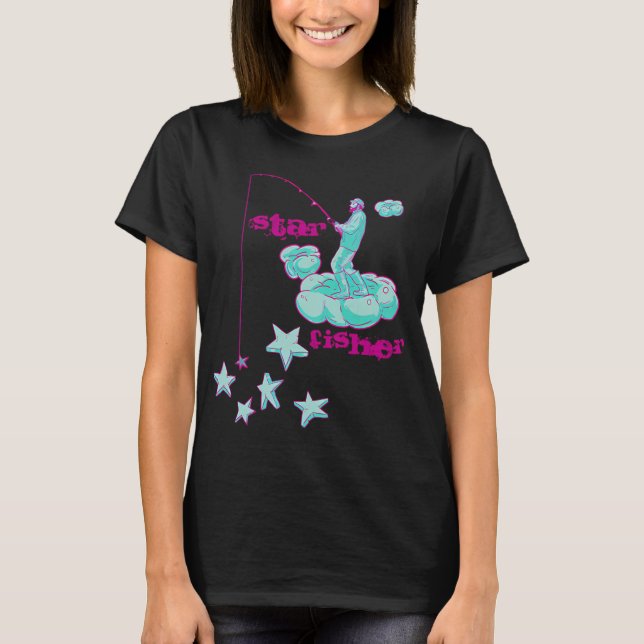 Camiseta Pescador de nuvens pescando estrelas Clássico (Frente)