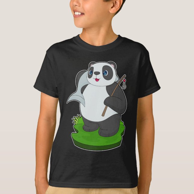 Camiseta Pescador de peixes Panda (Frente)