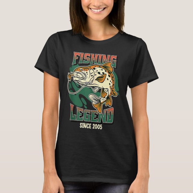 Camiseta Pescador De Pernas De Pesca Desde 2005 (Frente)
